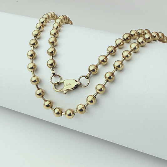 Cadena Militar Hombre Oro Laminado 18K | 5MM – 65CM