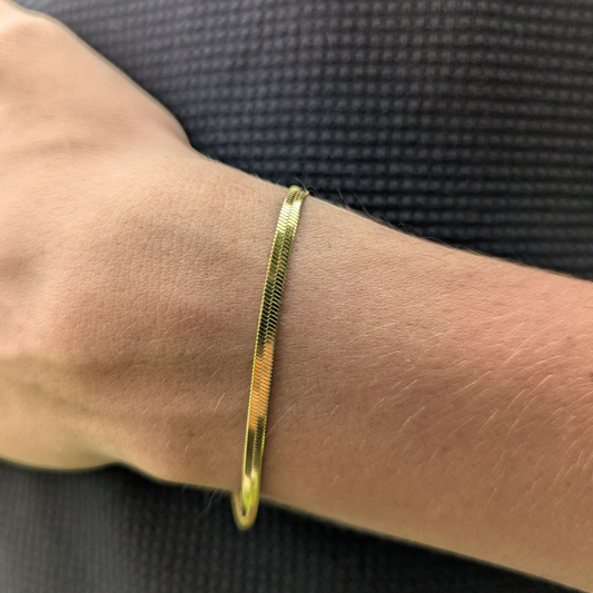 Pulsera Egipcia Hombre en Oro Laminado 18K 3MM/17CM