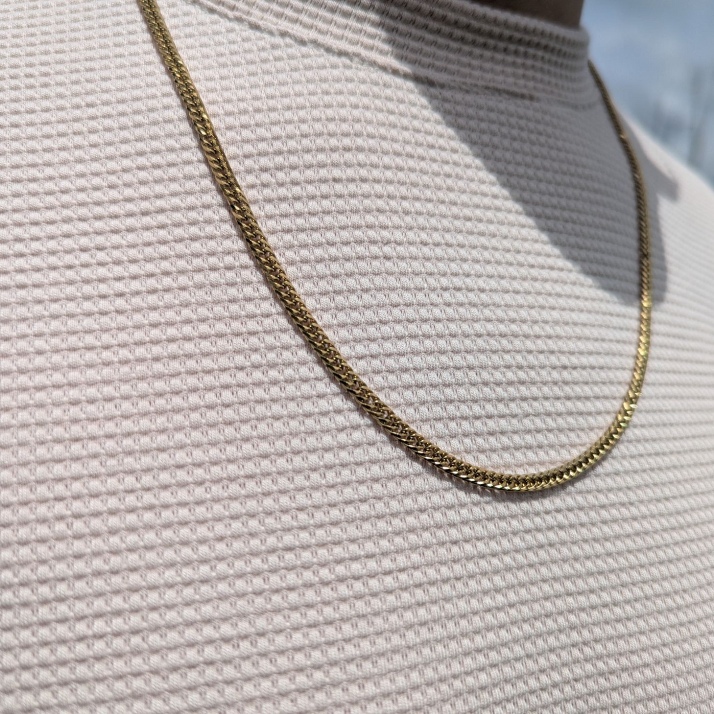 Cadena Barbada Hombre Oro Laminado 18K – 4MM / 65CM