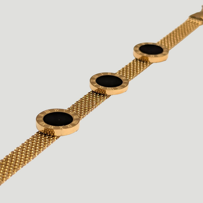 Pulsera Chinesca Black para Mujer – Oro Laminado 18K
