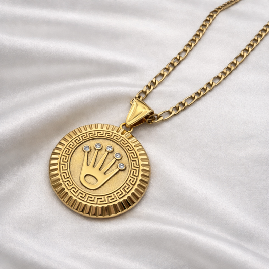 Cadena Cartier Hombre 3MM 60CM + Dije Corona | Oro Laminado 18K Luxium