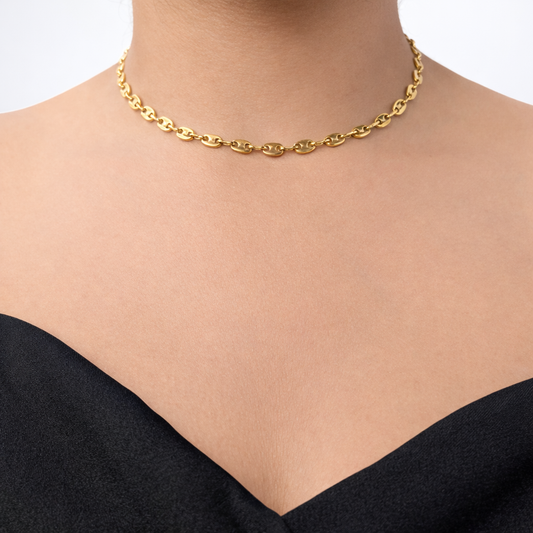 Cadena Grano de Café para Mujer en Oro Laminado 18K