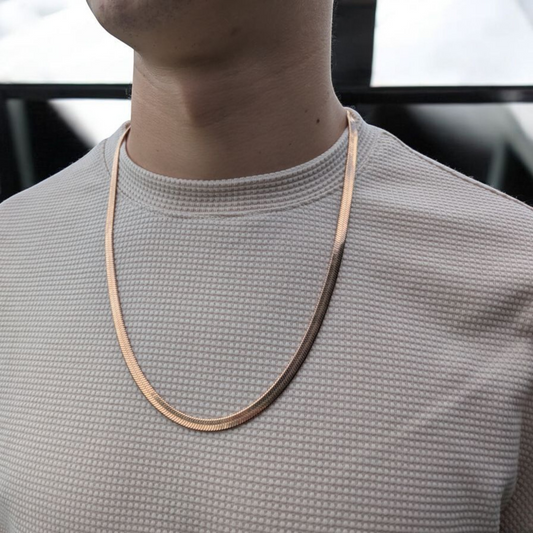 Cadena Egipcia Rosa para Hombre – Oro Laminado 18K | 6MM / 65CM