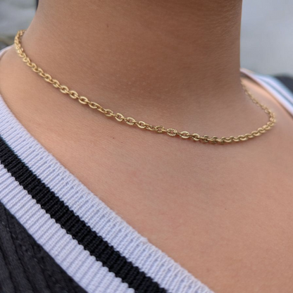 Cadena Óvalo para Mujer en Oro Laminado 18K – 3MM / 45CM