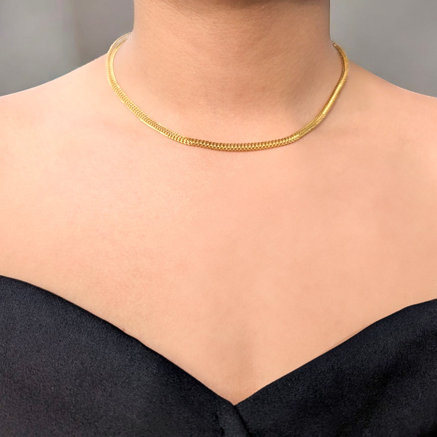 👑 Cadena Roma Mujer 4MM/45CM – Oro Laminado 18K