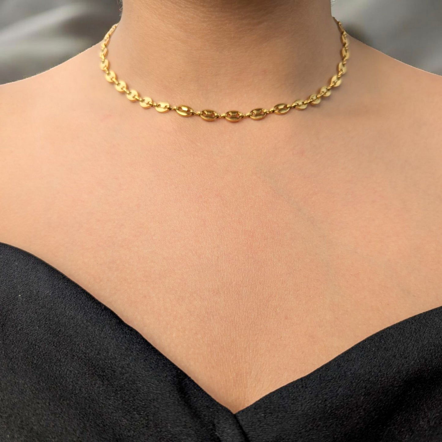 Cadena Grano de Café para Mujer en Oro Laminado 18K