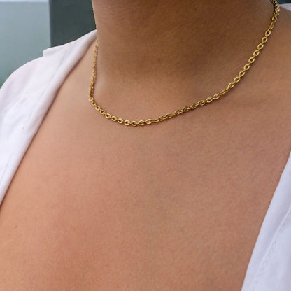 Cadena Óvalo para Mujer en Oro Laminado 18K – 3MM / 45CM