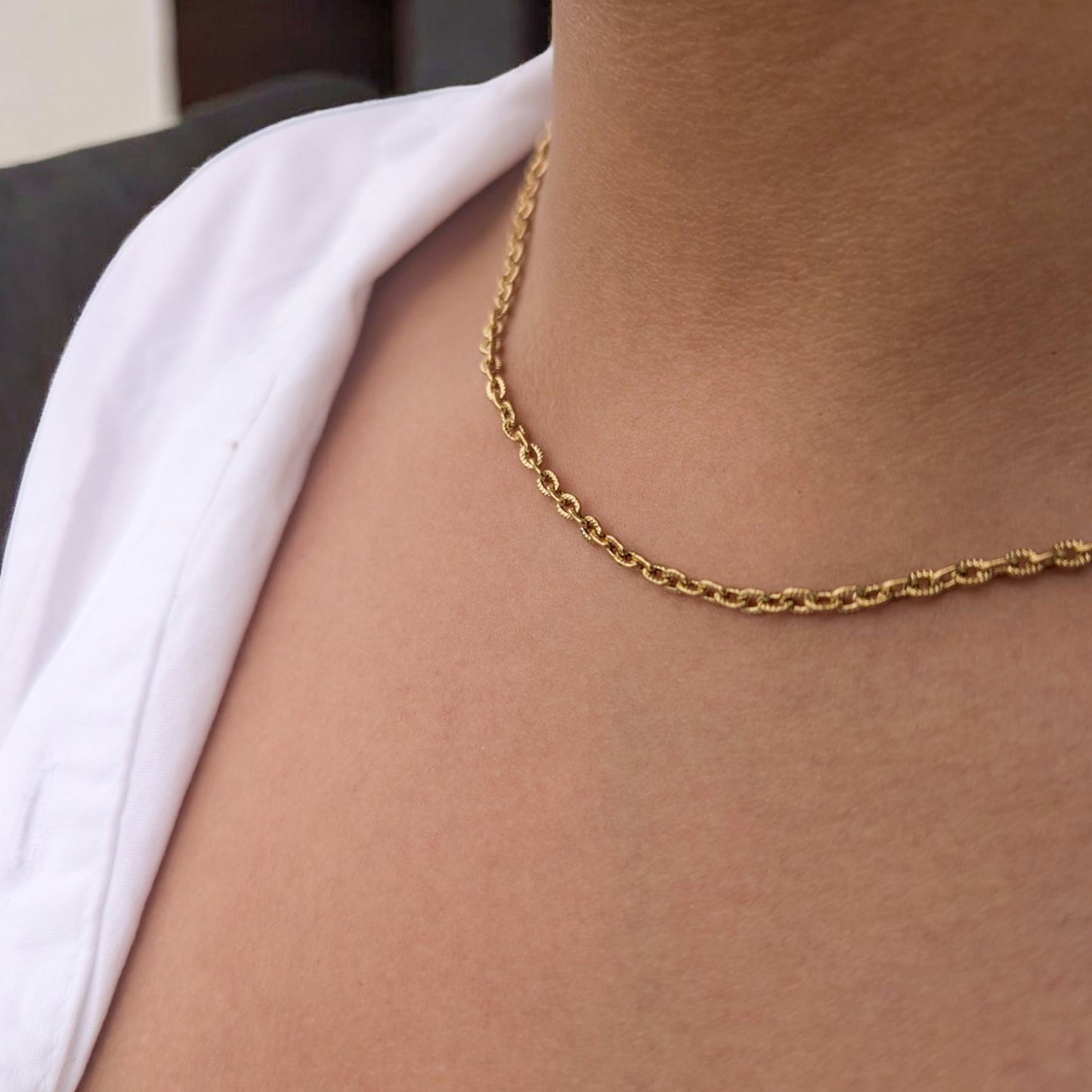 Cadena Óvalo para Mujer en Oro Laminado 18K – 3MM / 45CM