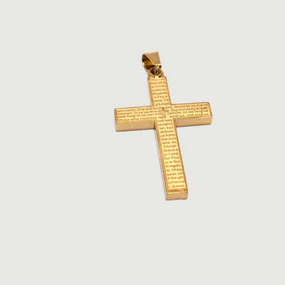 Dije Cruz Grabada en Oro Laminado 18K | 3cm /4.8 cm