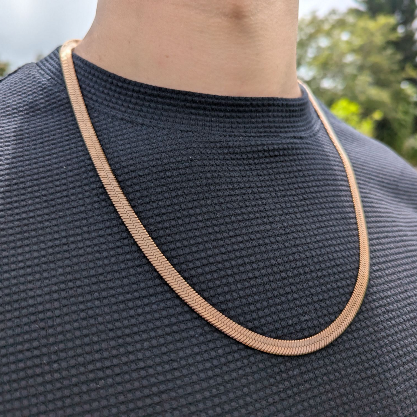 Cadena Egipcia Rosa para Hombre – Oro Laminado 18K | 6MM / 65CM