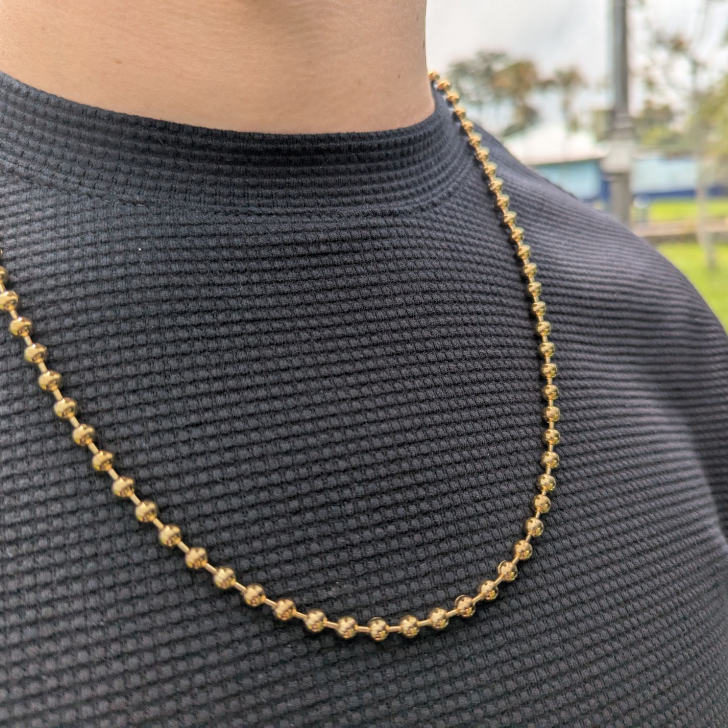 Cadena Militar Hombre Oro Laminado 18K | 5MM – 65CM