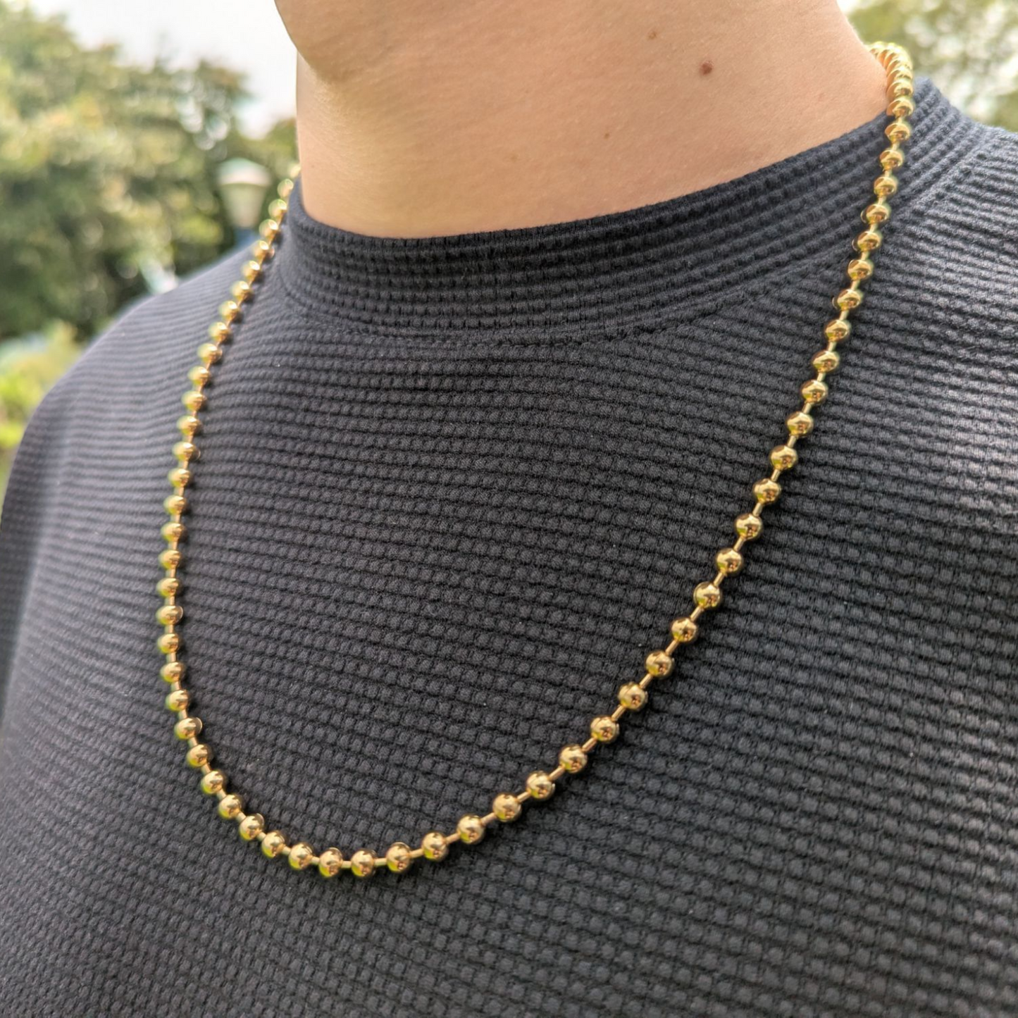 Cadena Militar Hombre Oro Laminado 18K | 5MM – 65CM