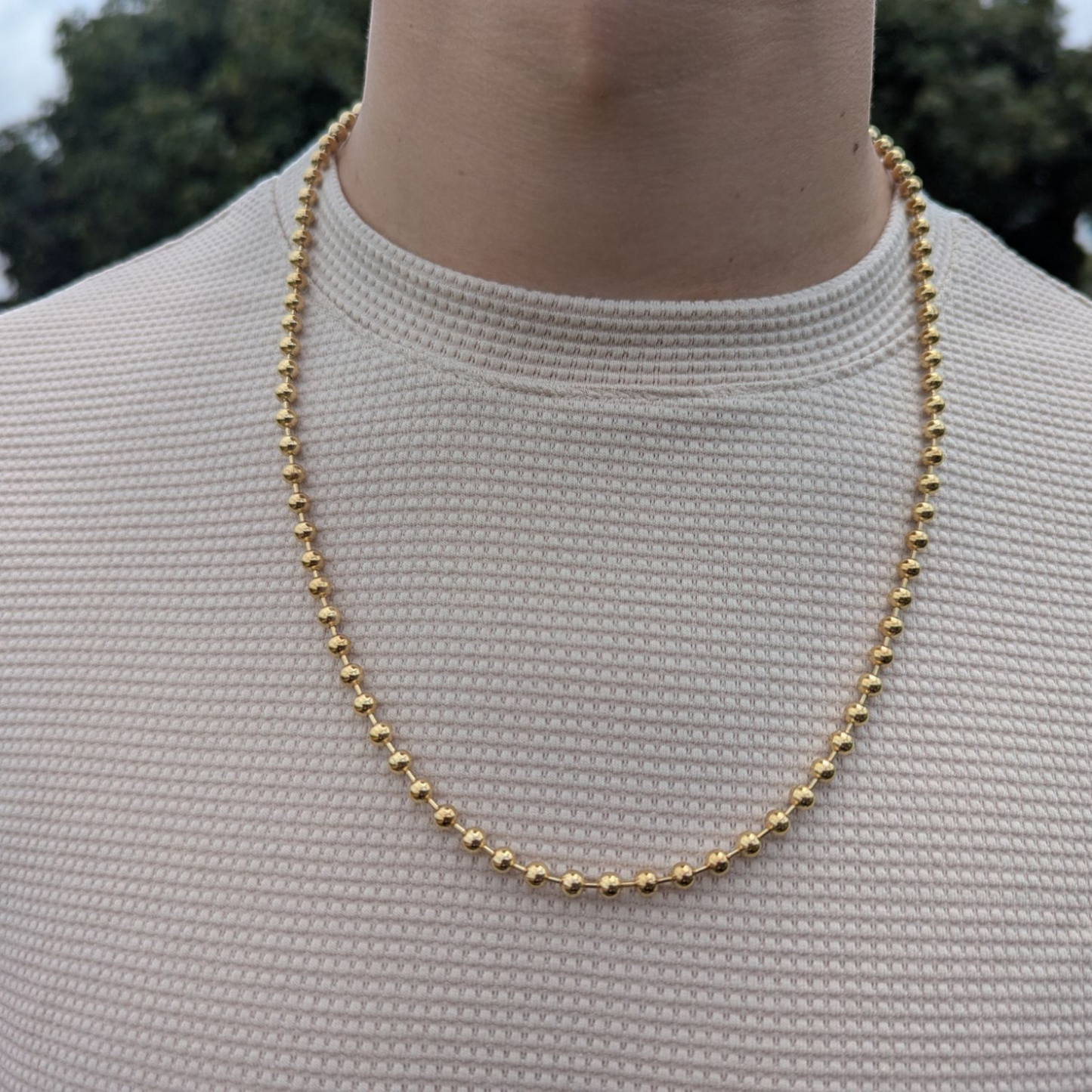 Cadena Militar Hombre Oro Laminado 18K | 5MM – 65CM