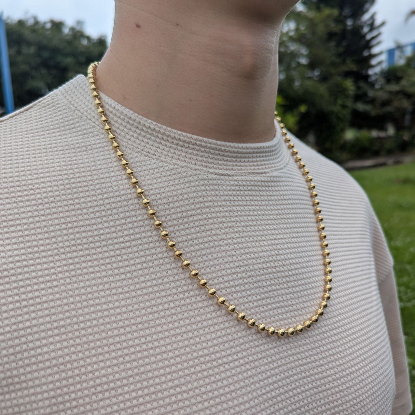 Cadena Militar Hombre Oro Laminado 18K | 5MM – 65CM