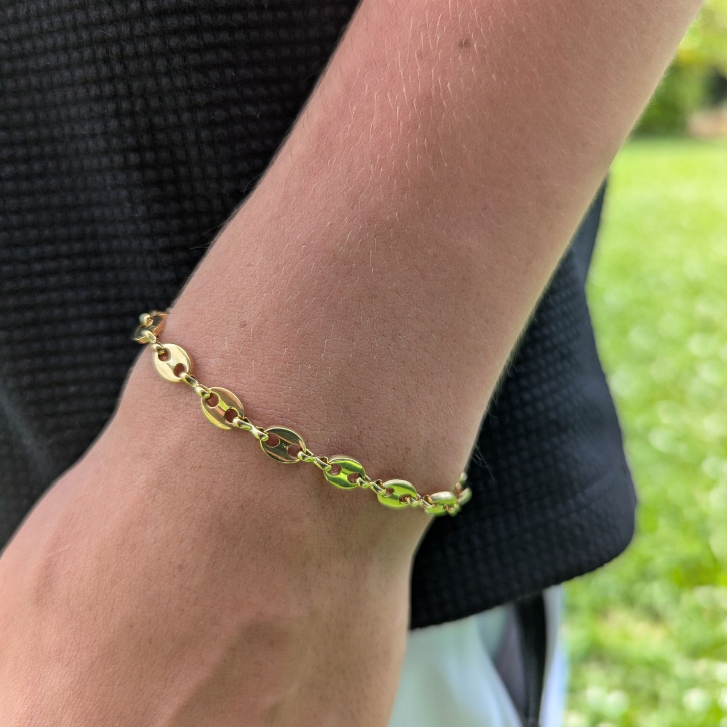 Pulsera Grano de Café para Hombre – Oro Laminado 18K