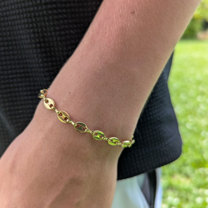 Pulsera Grano de Café para Hombre – Oro Laminado 18K