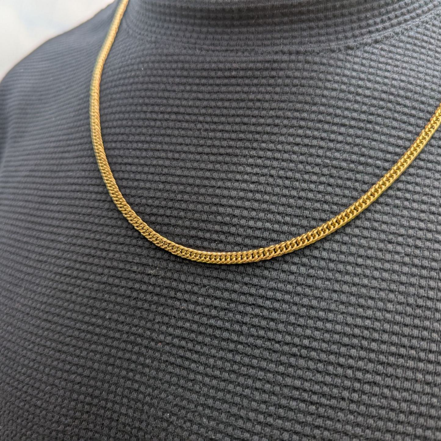 Cadena Barbada Hombre Oro Laminado 18K – 4MM / 65CM