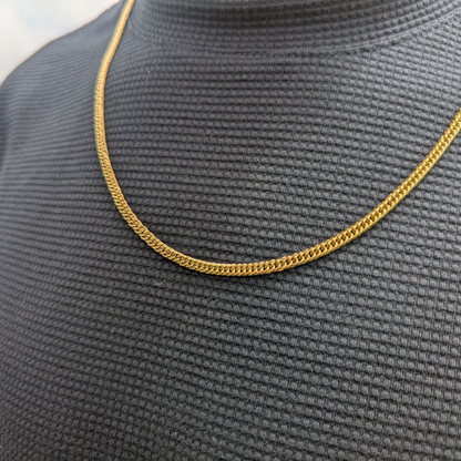 Cadena Barbada Hombre Oro Laminado 18K – 4MM / 65CM