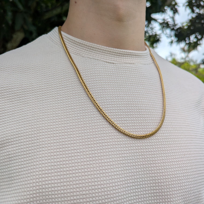 Cadena Barbada Hombre Oro Laminado 18K – 4MM / 65CM