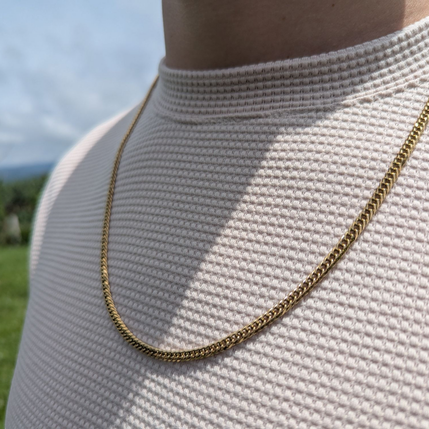 Cadena Barbada Hombre Oro Laminado 18K – 4MM / 65CM