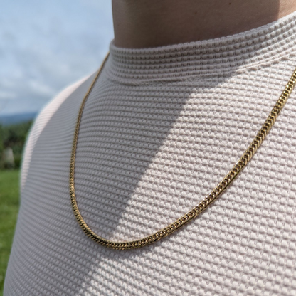 Cadena Barbada Hombre Oro Laminado 18K – 4MM / 65CM