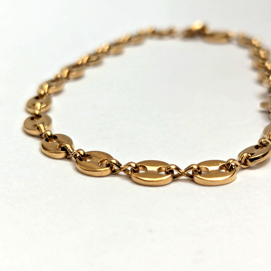 Pulsera Grano de Café para Hombre – Oro Laminado 18K