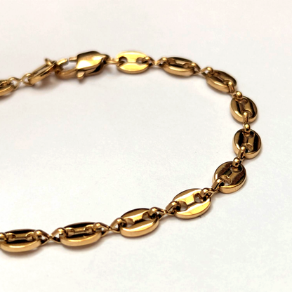 Pulsera Grano de Café para Hombre – Oro Laminado 18K