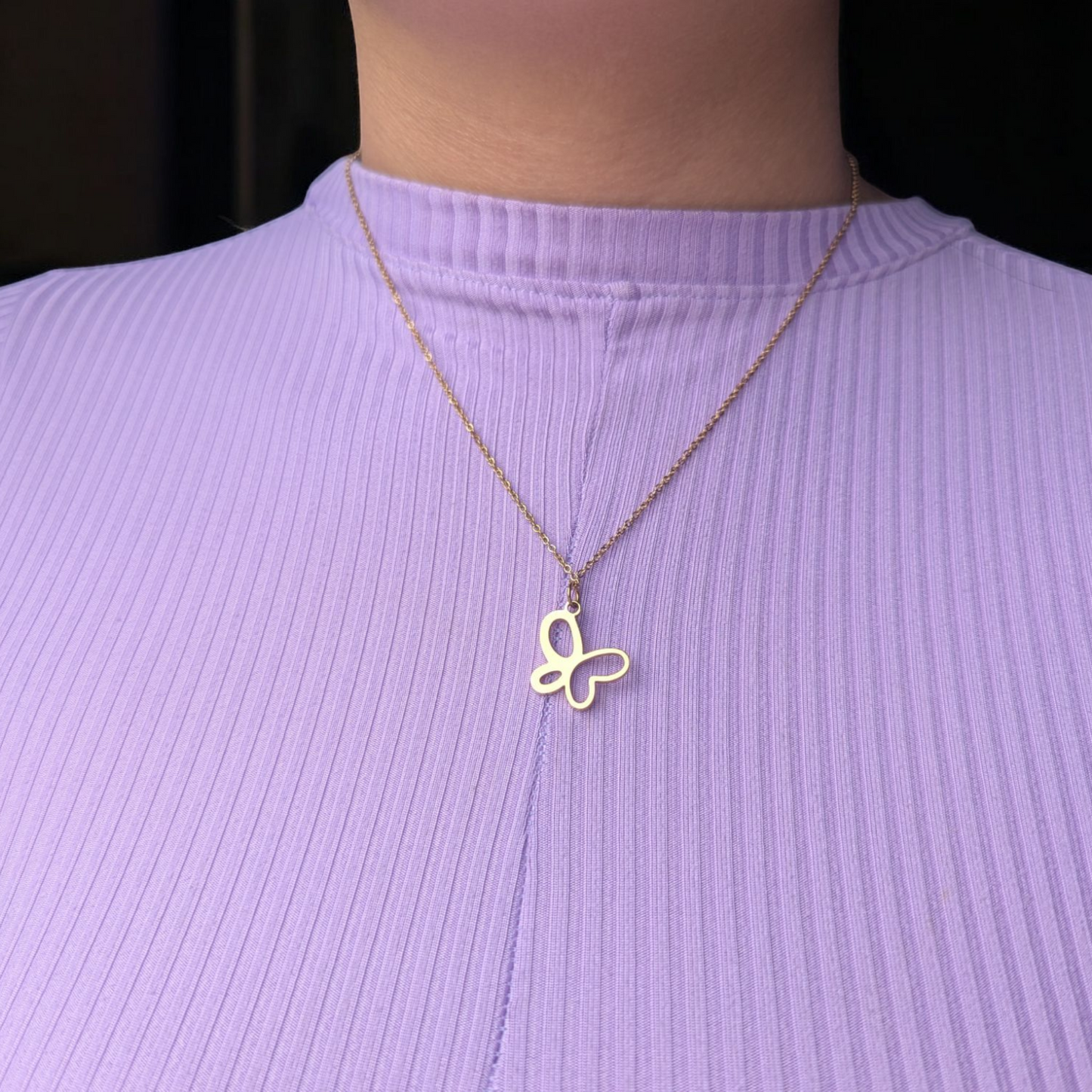 Cadena Mariposa para Mujer en Oro Laminado 18K – 3MM / 45CM