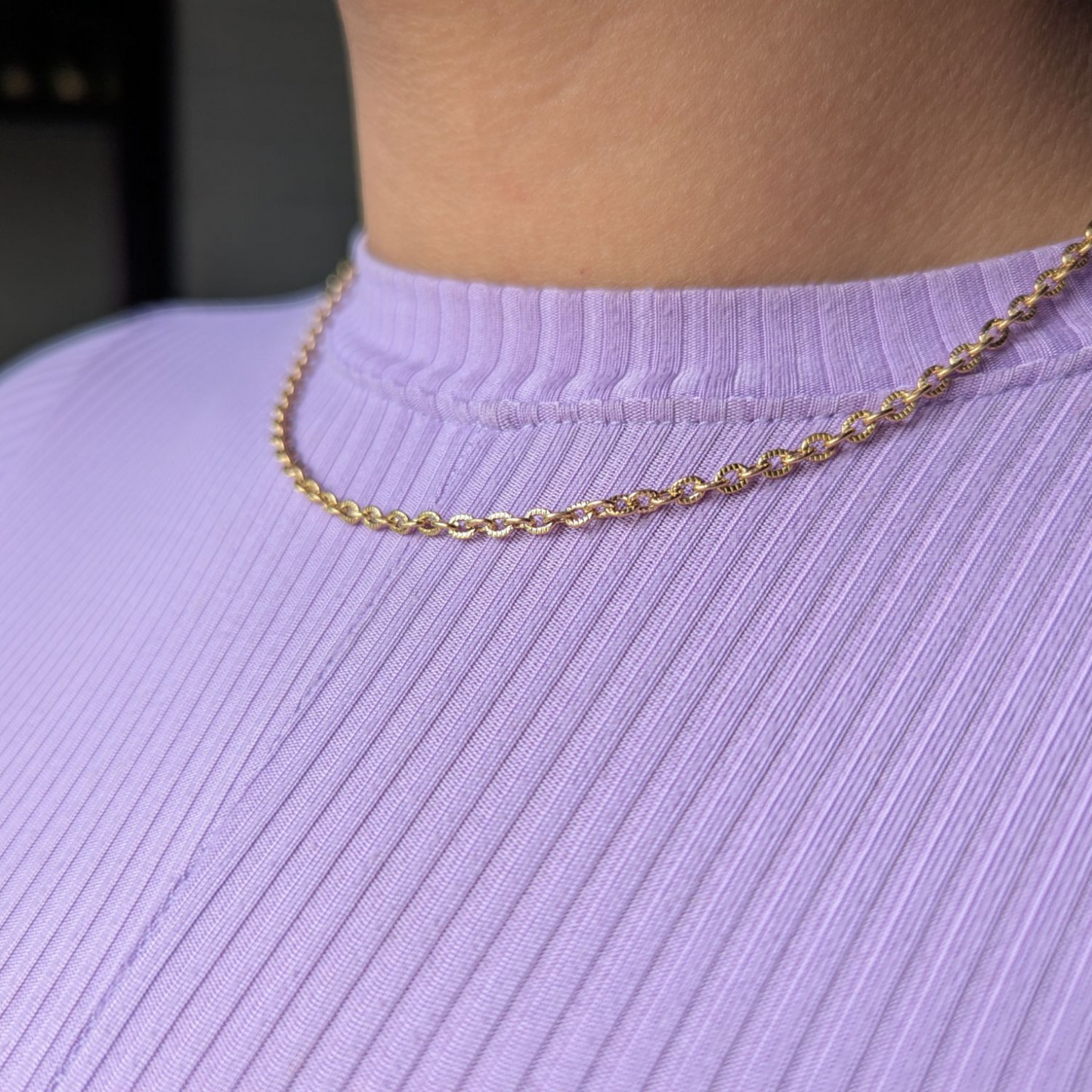 Cadena Óvalo para Mujer en Oro Laminado 18K – 3MM / 45CM